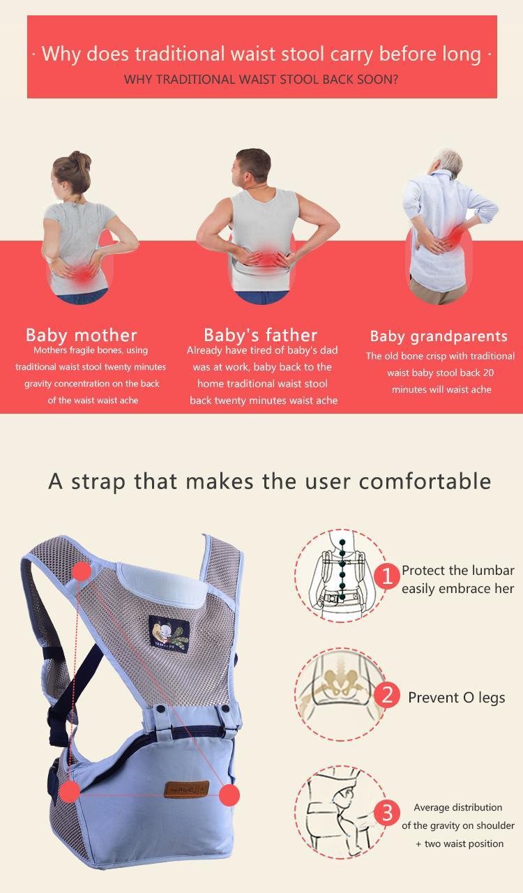 địu em bé MH1019 - đệm bụng giảm lực